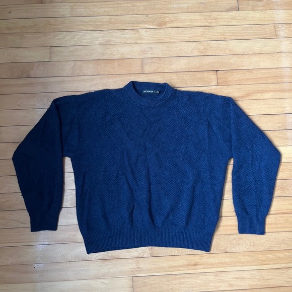 Holt Renfrew Other - Holt Renfrew Mens 100% Cashmere Crewneck Sweater Navy Blue Large G/L Ribbed Knit